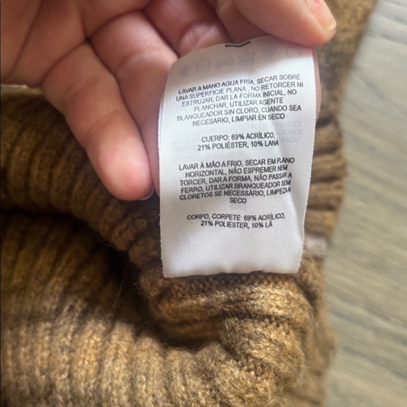 Columbia | Tan and Brown Wool Blend Crewneck Sweater Size Medium - Picture 9 of 11